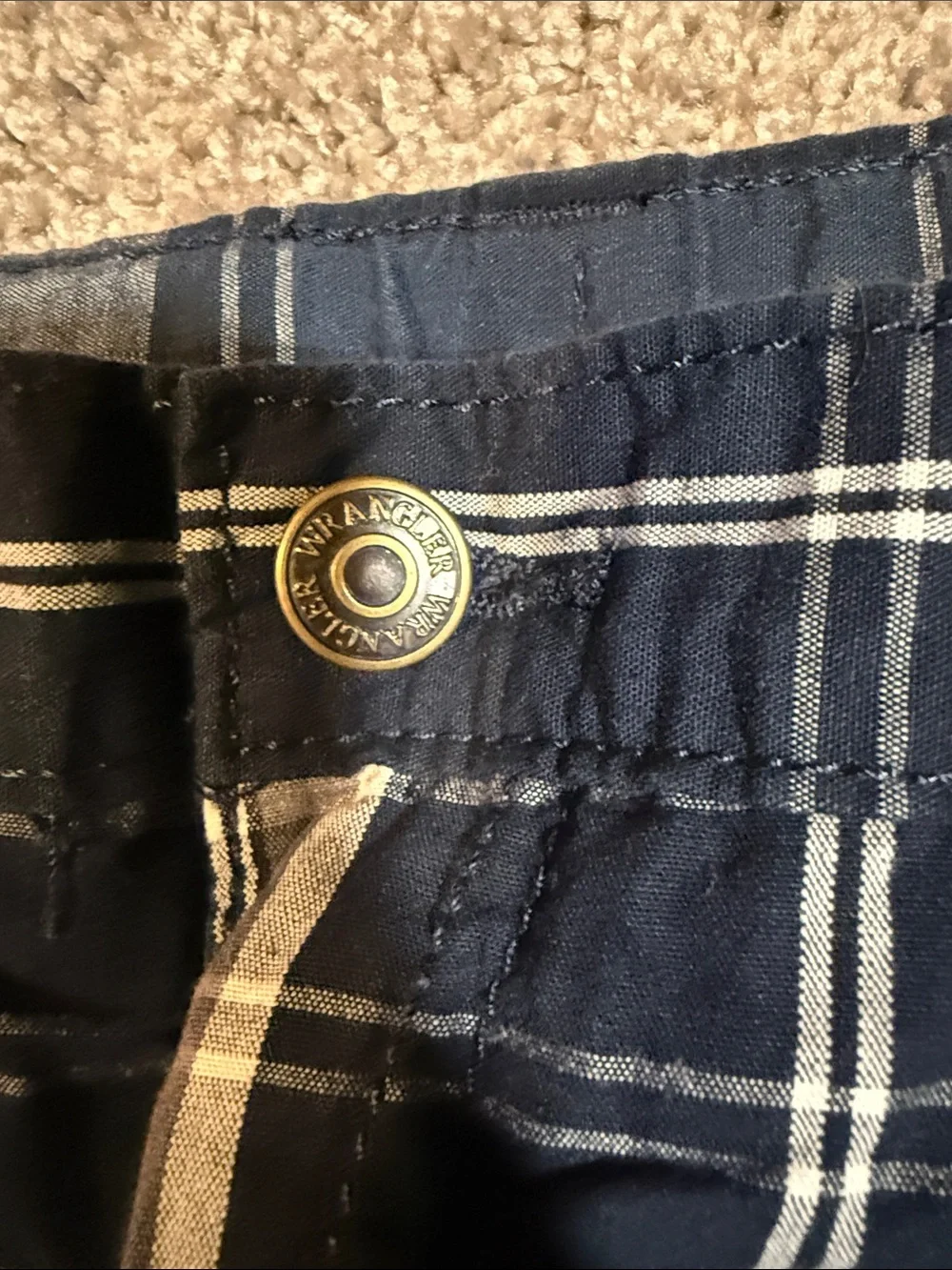 Plaid Lounge Pants in Navy and Cream